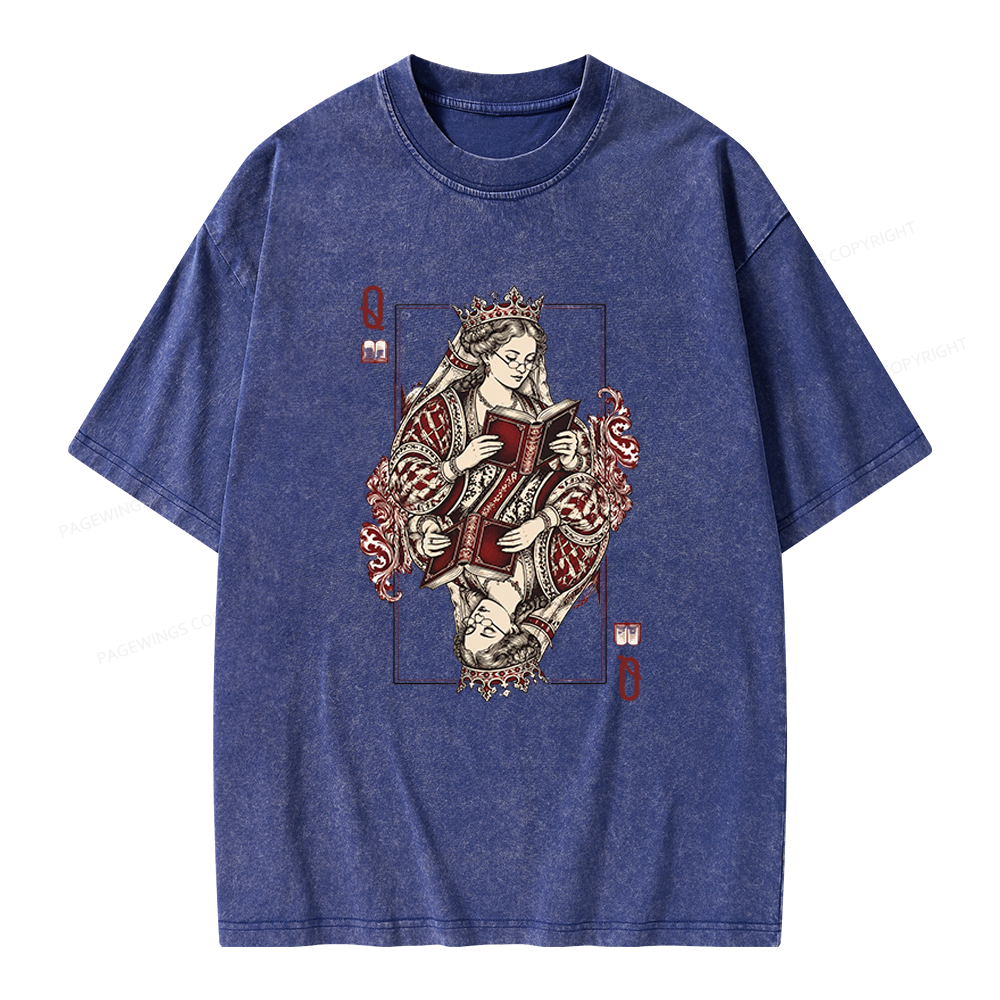 Pagewings Queen of Books Unisex Washed T-shirt