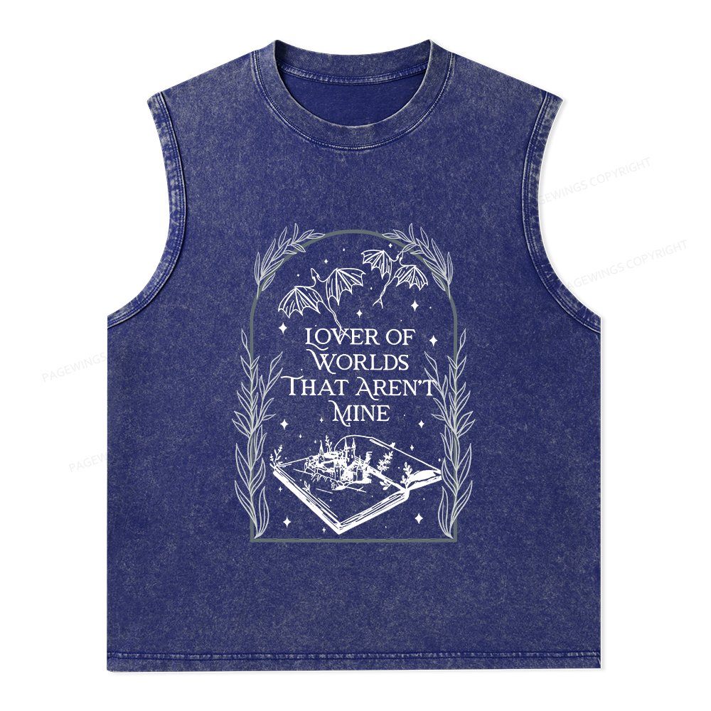 Pagewings Fantasy Reader Unisex Washed Tank Top