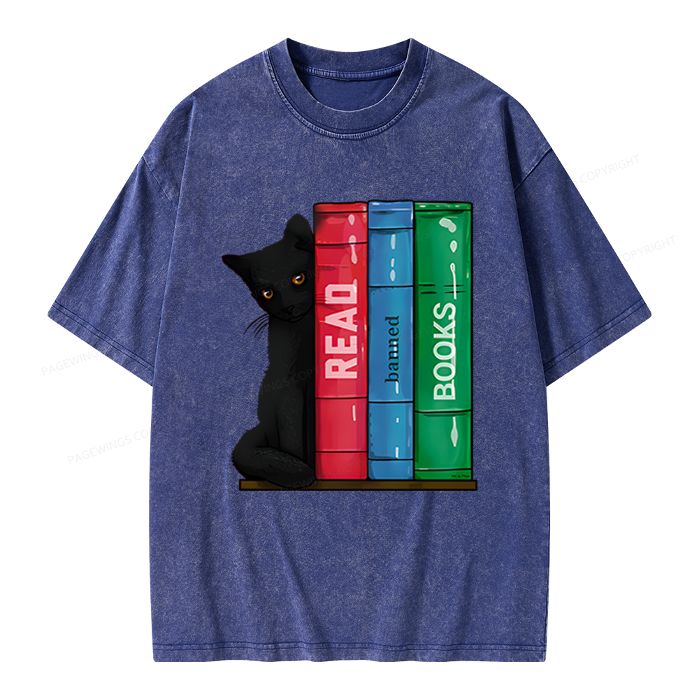 Pagewings Read Banned Books Unisex Washed T-shirt