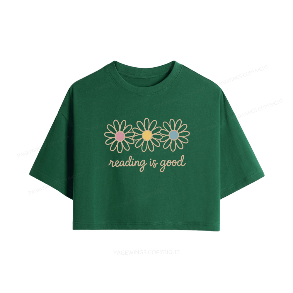 Pagewings Reading Is Good Women Crop Tops