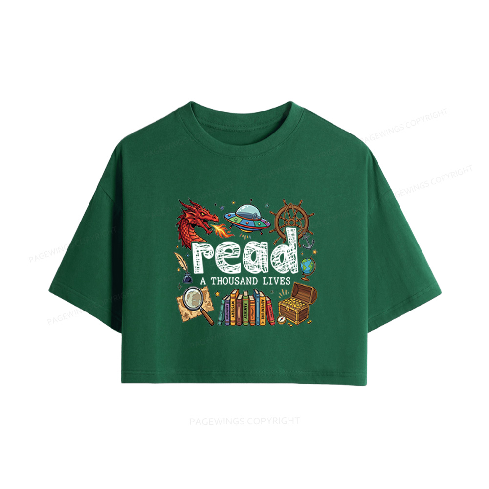 Pagewings Read A Thousand Lives Women Crop Tops