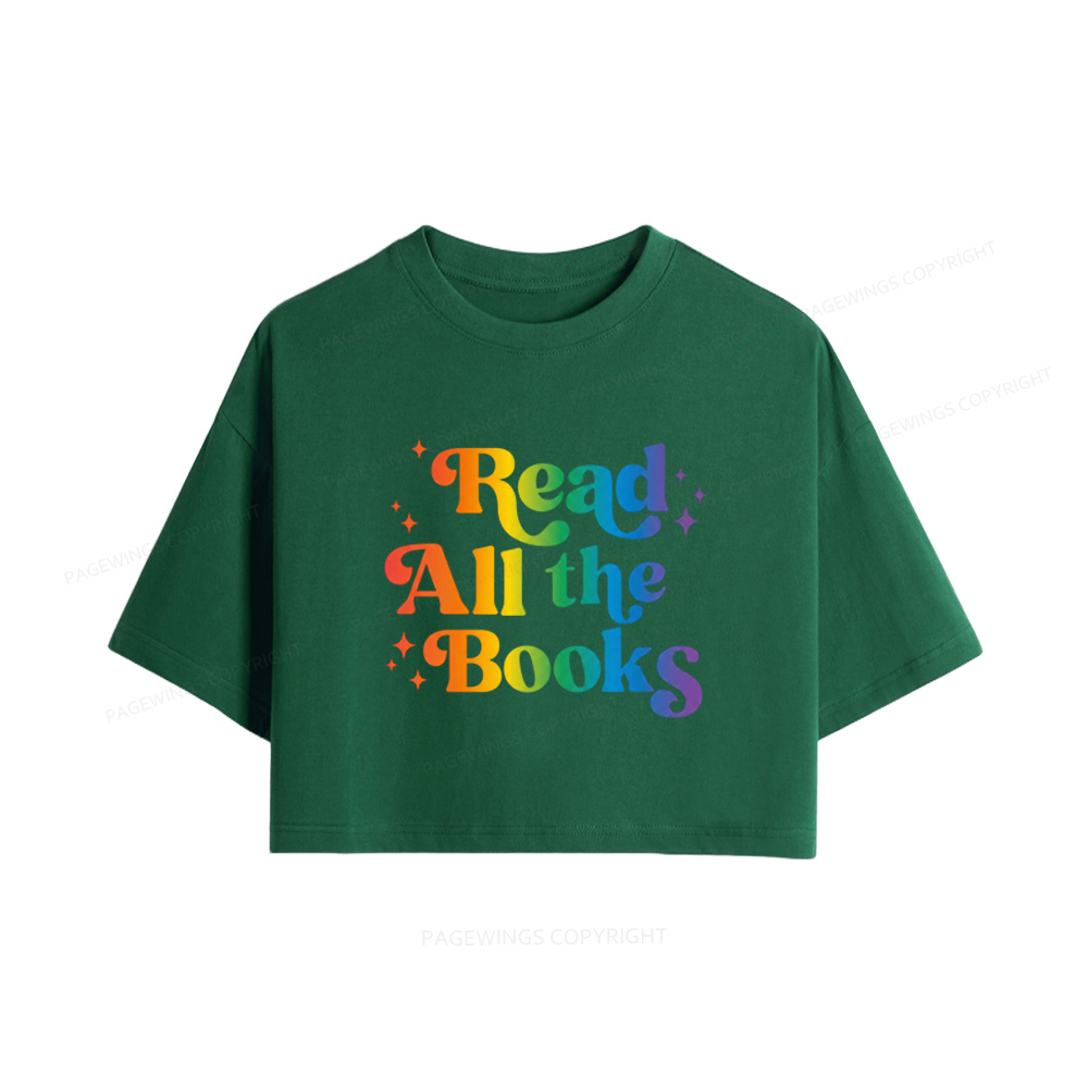 Pagewings Read All the Books Women Crop Tops
