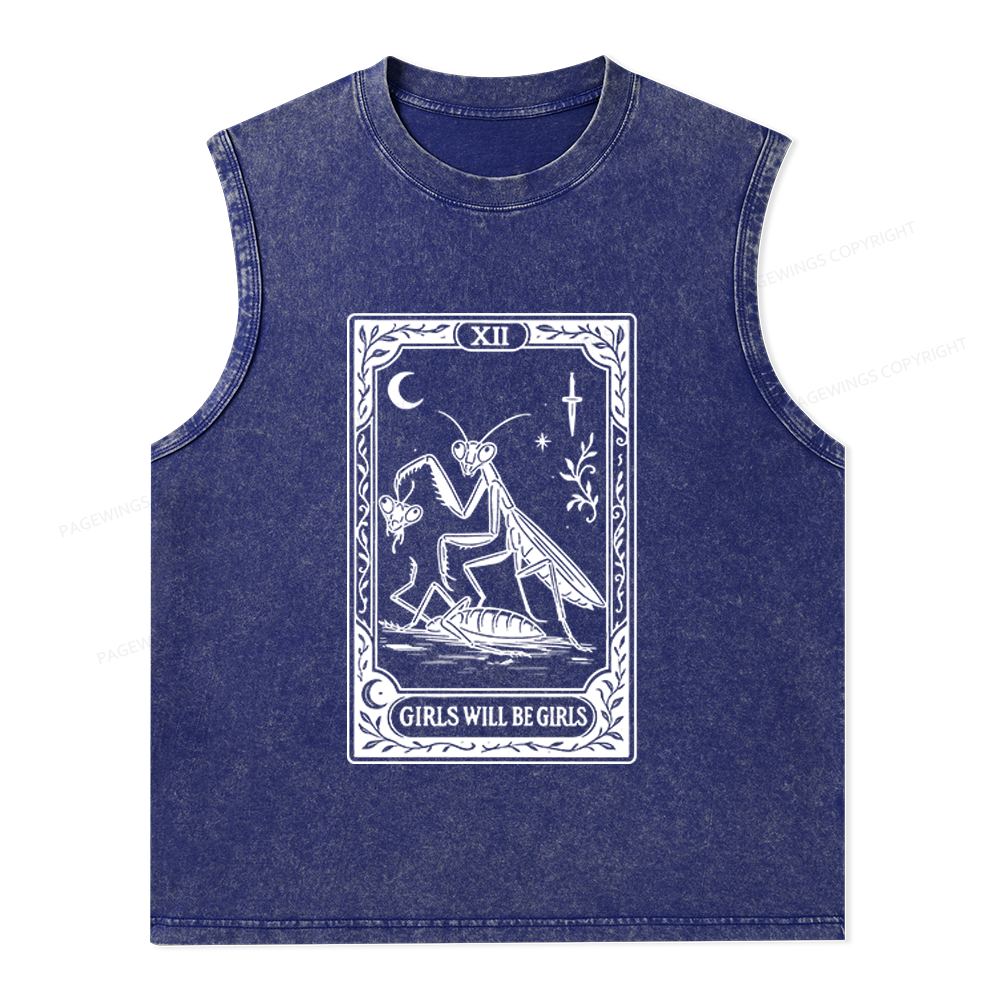 Pagewings Girls Will Be Girls Unisex Washed Tank Top