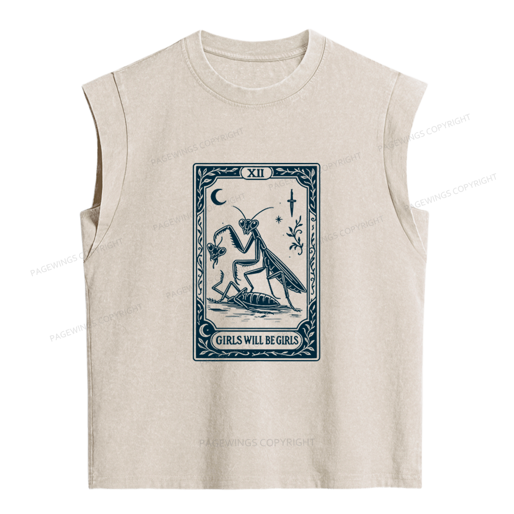 Pagewings Girls Will Be Girls Women's Washed Tank Top