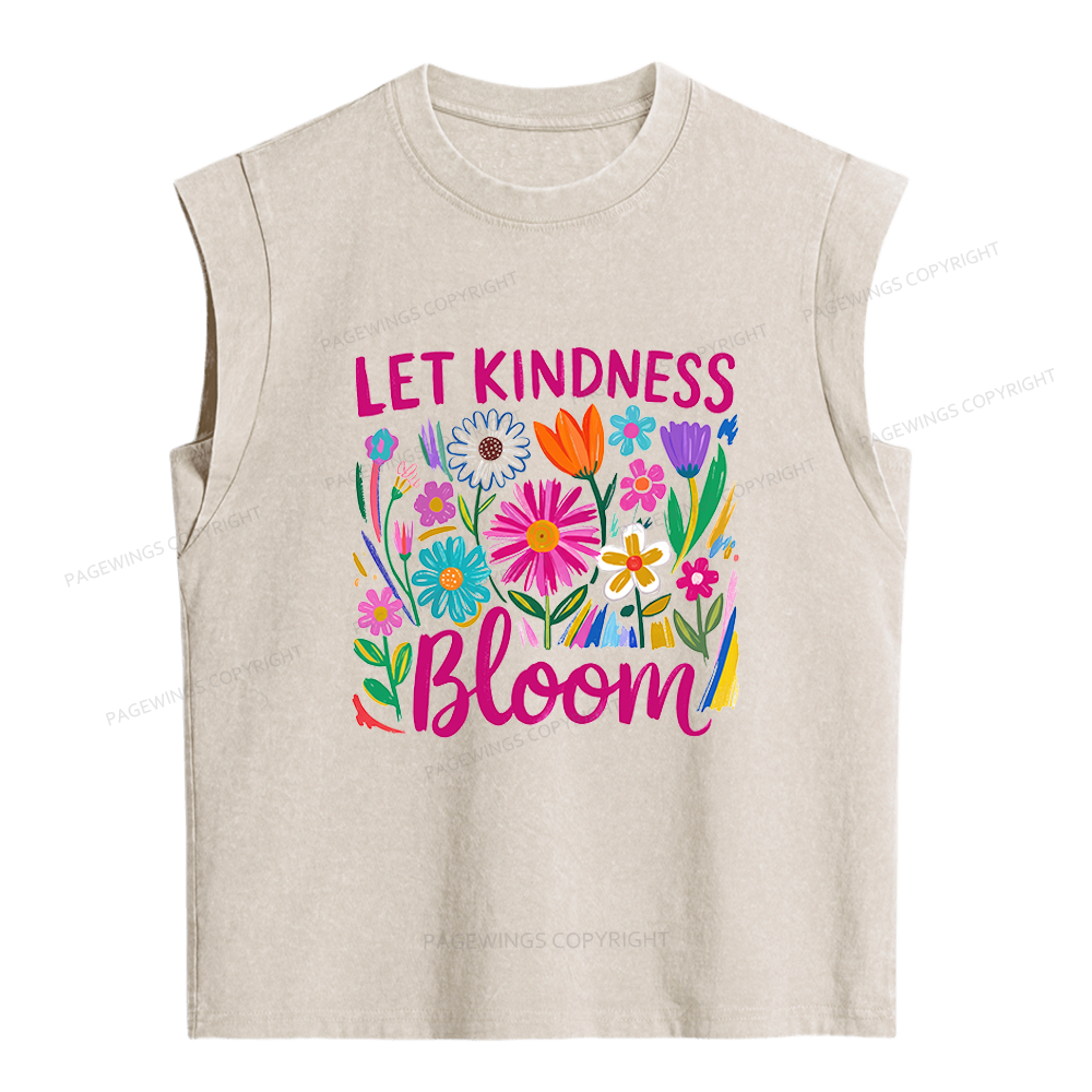 Pagewings Let Kindness Bloom Women's Washed Tank Top
