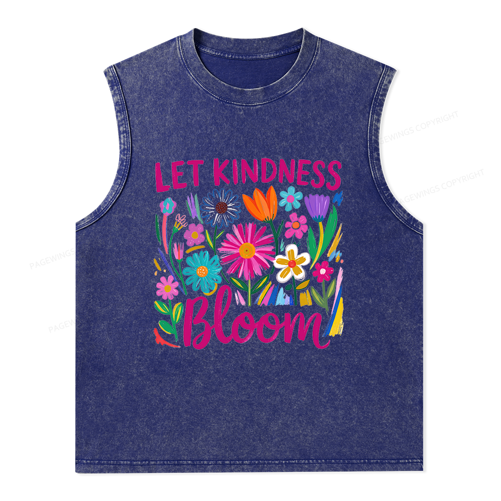 Pagewings Let Kindness Bloom Unisex Washed Tank Top