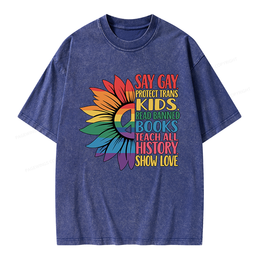 Pagewings Pride Month Unisex Washed T-shirt