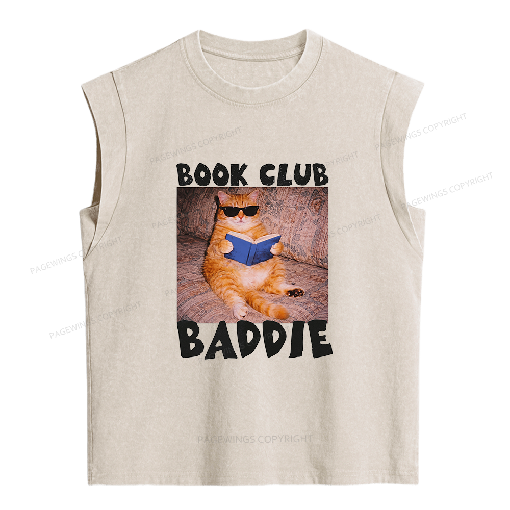 Pagewings Book Club Baddie Women's Washed Tank Top