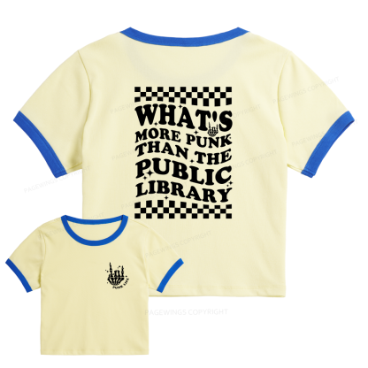 Pagewings Punk The Public Library Baby Tee Cropped Ringer T-Shirt 