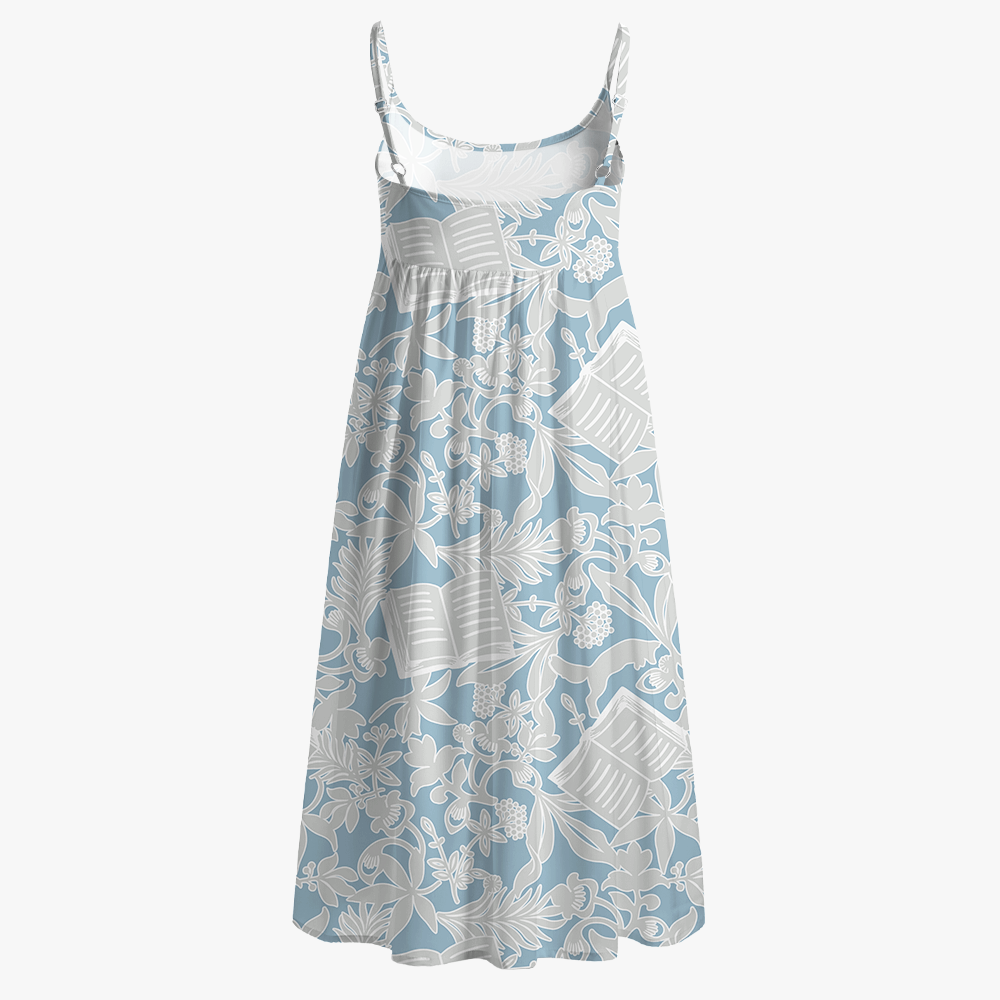 Pagewings Book Lover Printed Spaghetti Strap Midi Sundress