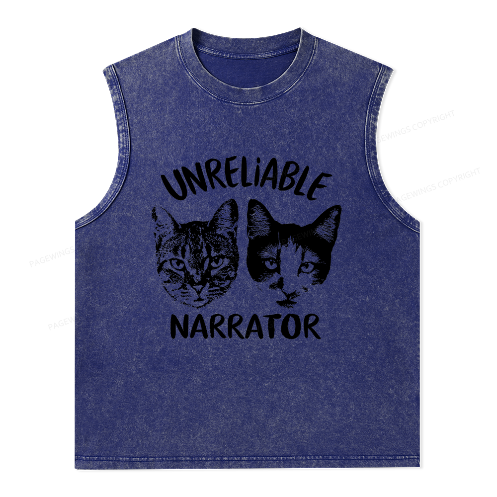 Pagewings Unreliable Narrator Unisex Washed Tank Top