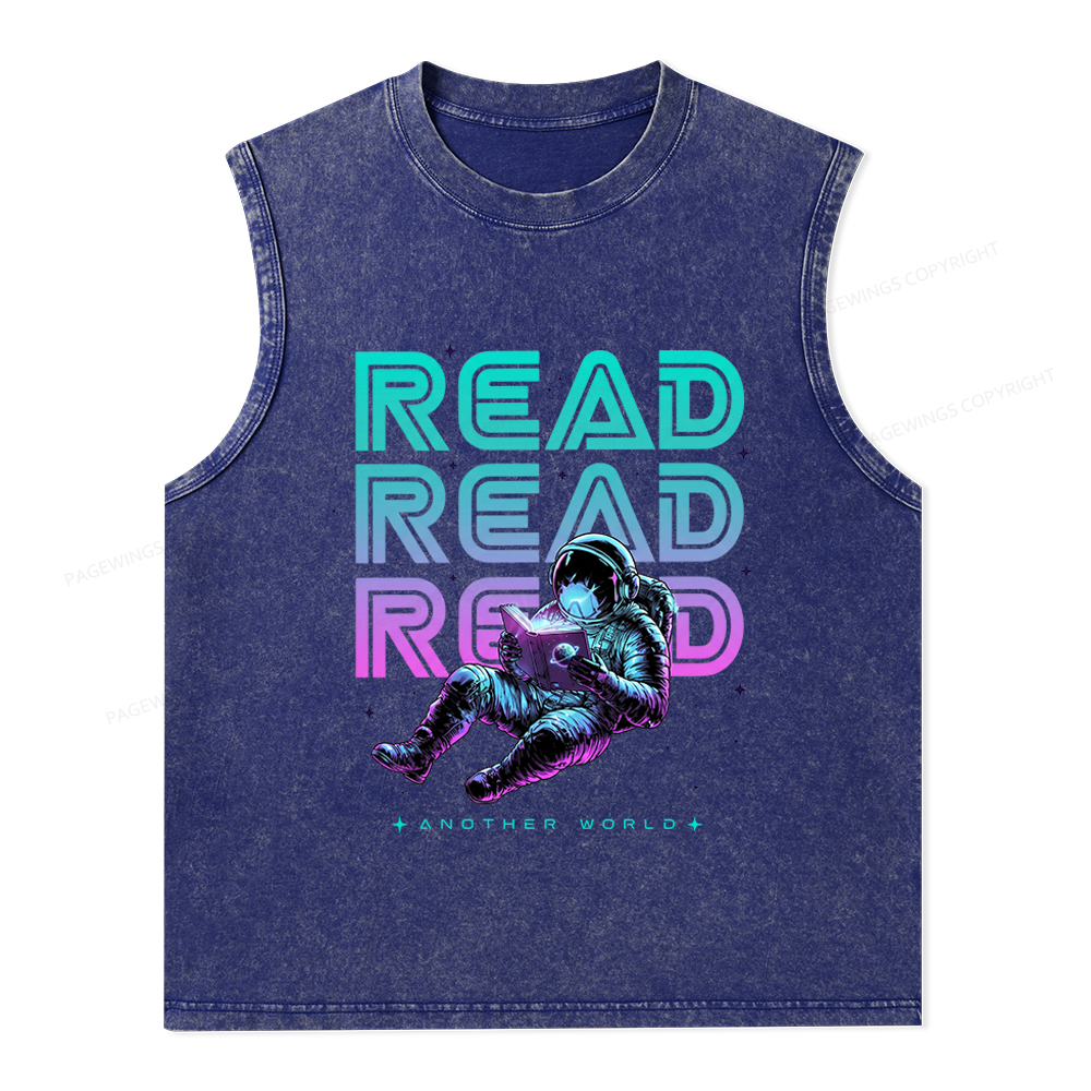 Pagewings Read Another World Unisex Washed Tank Top