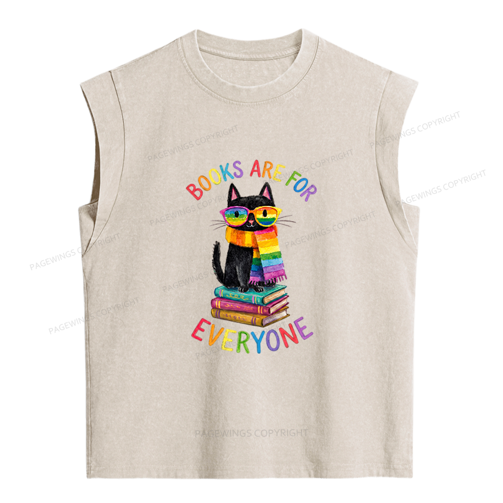 Pagewings Books Are For Everyone Women's Washed Tank Top