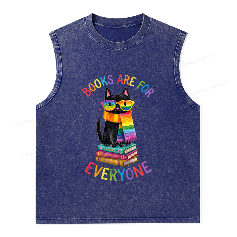 Pagewings Books Are For Everyone Unisex Washed Tank Top