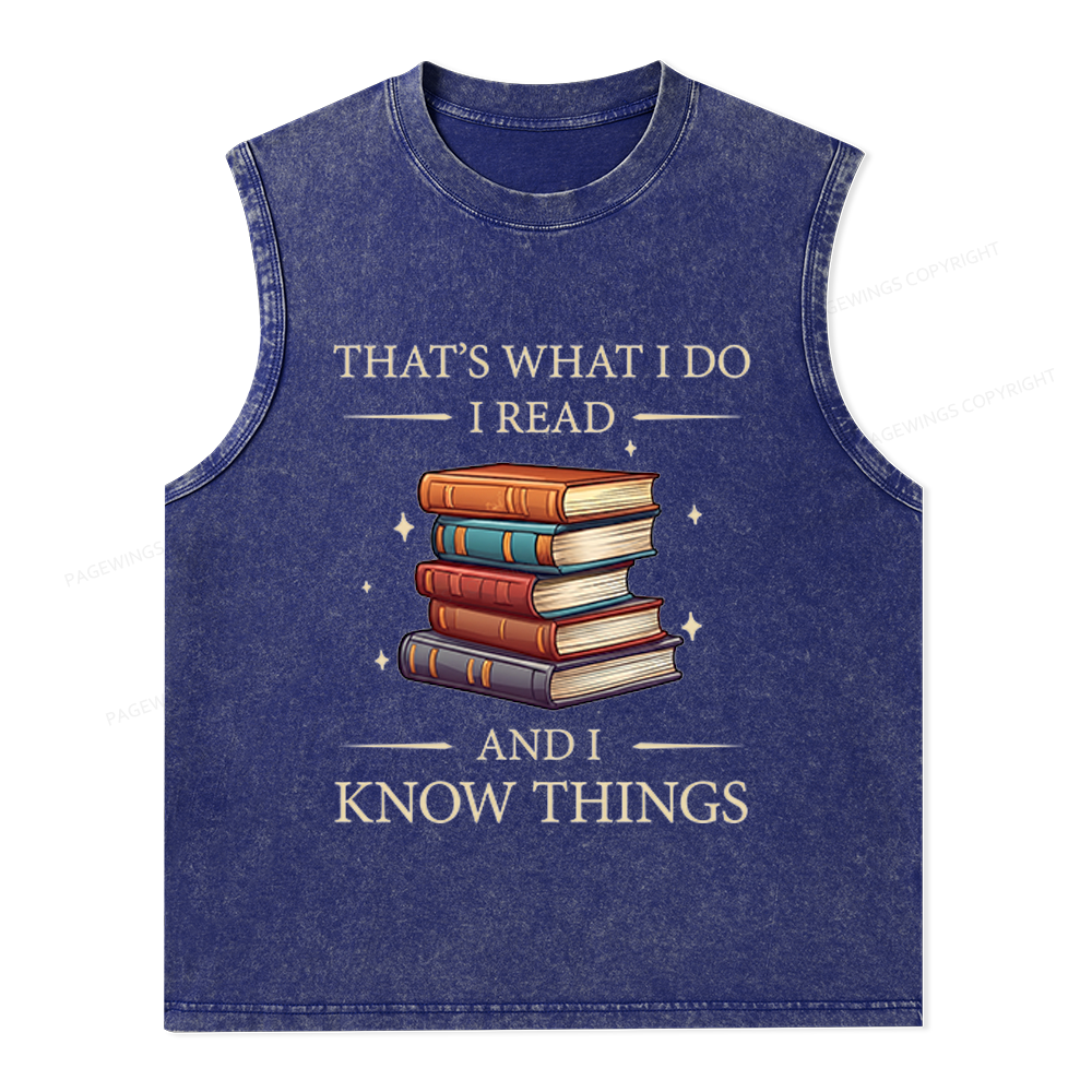 Pagewings Book Nerd Unisex Washed Tank Top