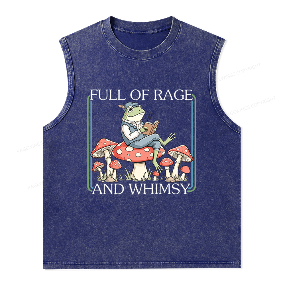 Pagewings Full Of Rage and Whimsy Unisex Washed Tank Top