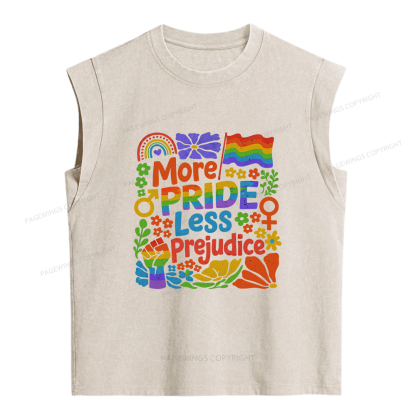 Pagewings More Pride Less Prejudice Women's Washed Tank Top