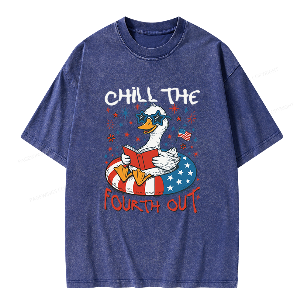 Pagewings Funny Patriotic Goose Unisex Washed T-shirt
