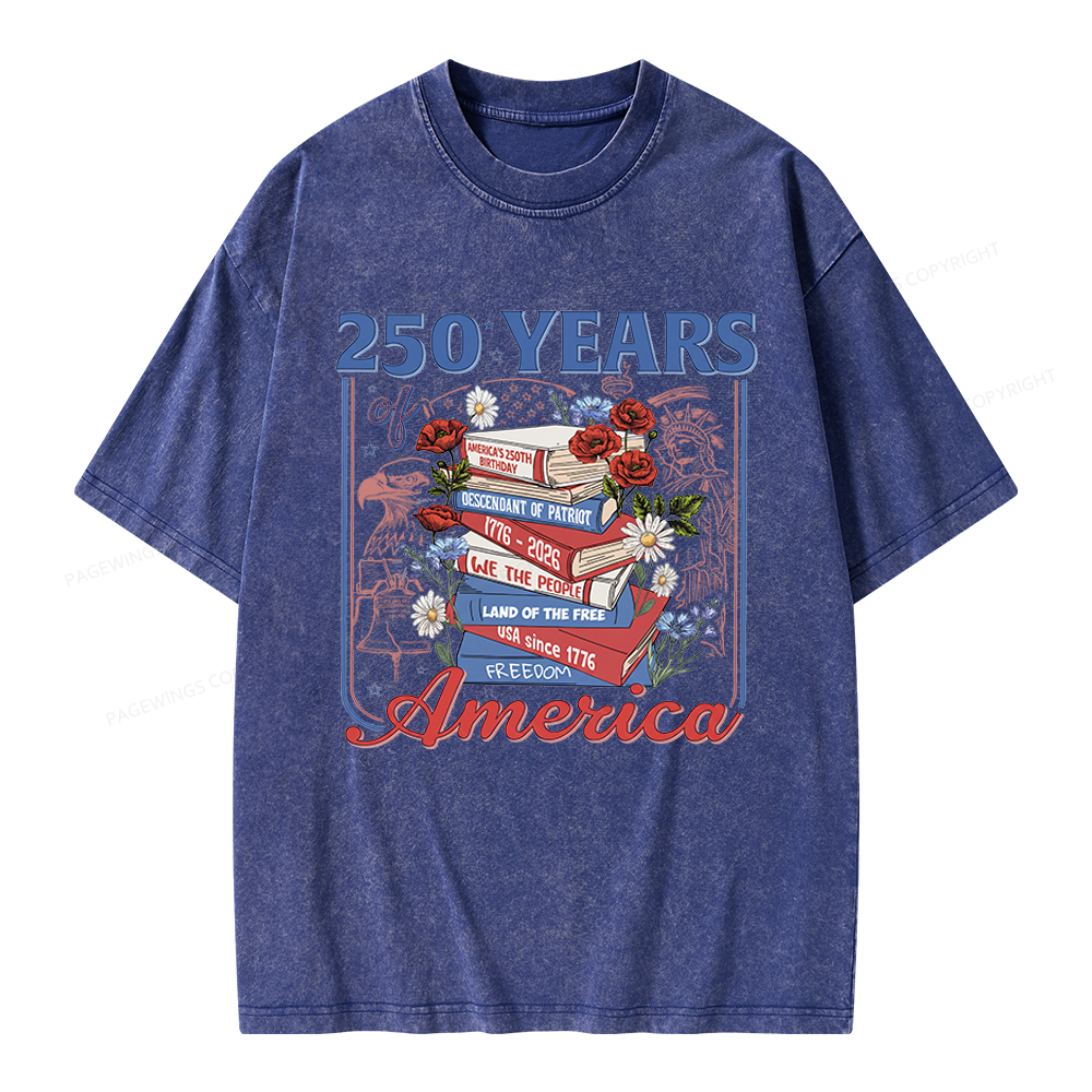 Pagewings Patriotic Reader Unisex Washed T-shirt