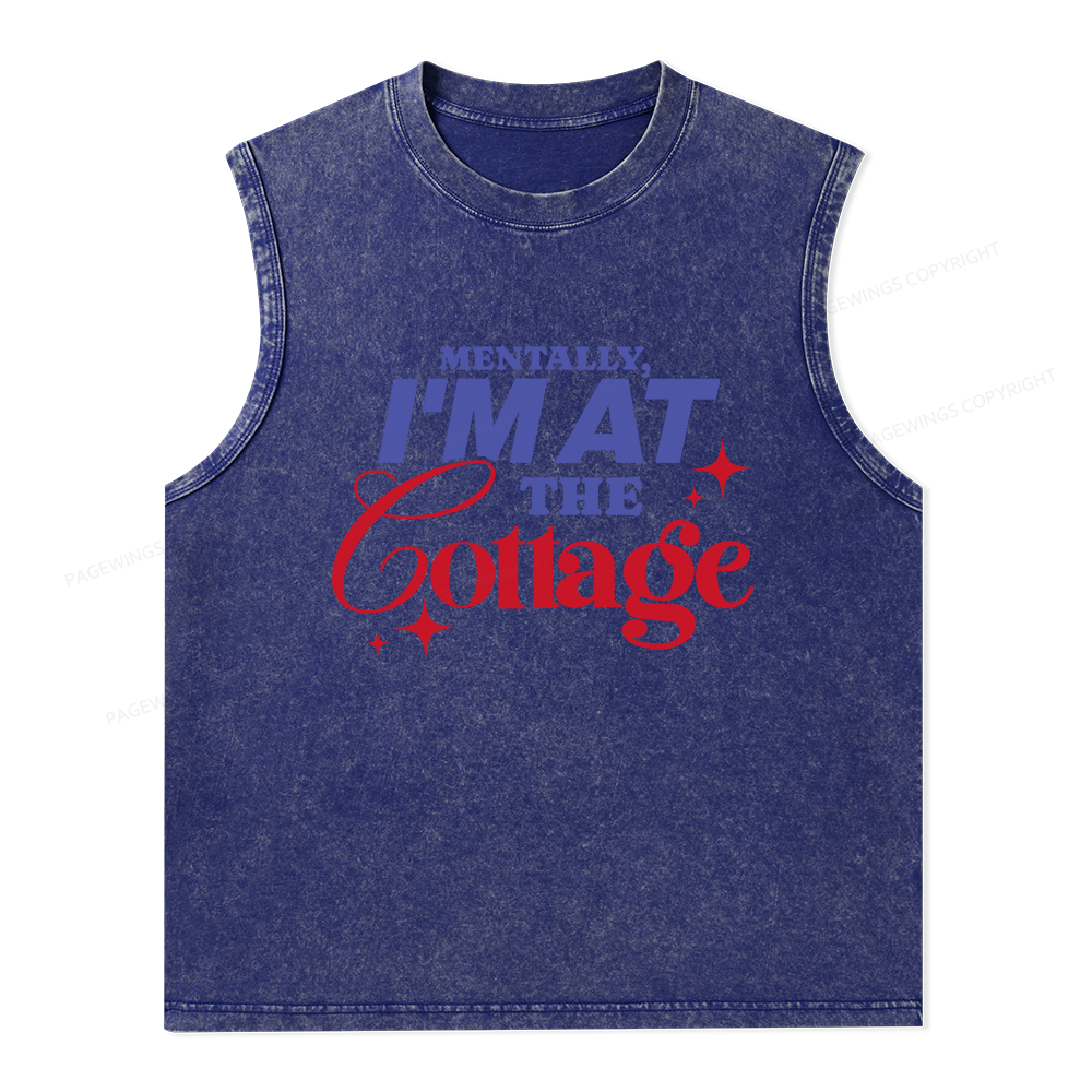Pagewings  I'm at the Cottage Unisex Washed Tank Top