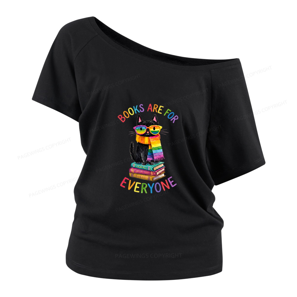 Pagewings Books Are For Everyone Women Off Shoulder T-shirts