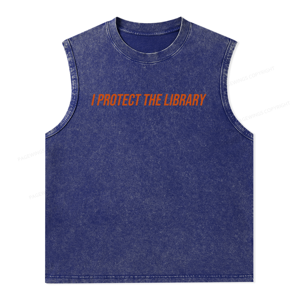 Pagewings I Protect The Library Unisex Washed Tank Top