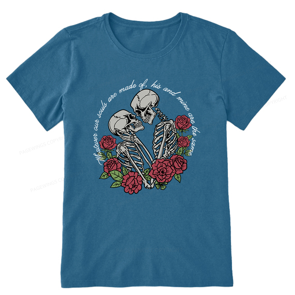 Pagewings Gothic Romance Skeleton Lovers Unisex Classic T-shirt