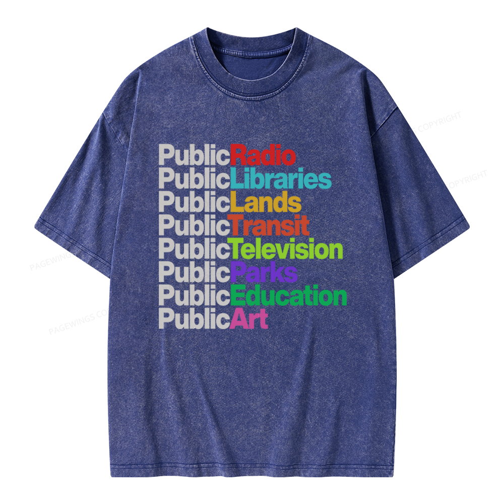 Pagewings Public Libraries Unisex Washed T-shirt