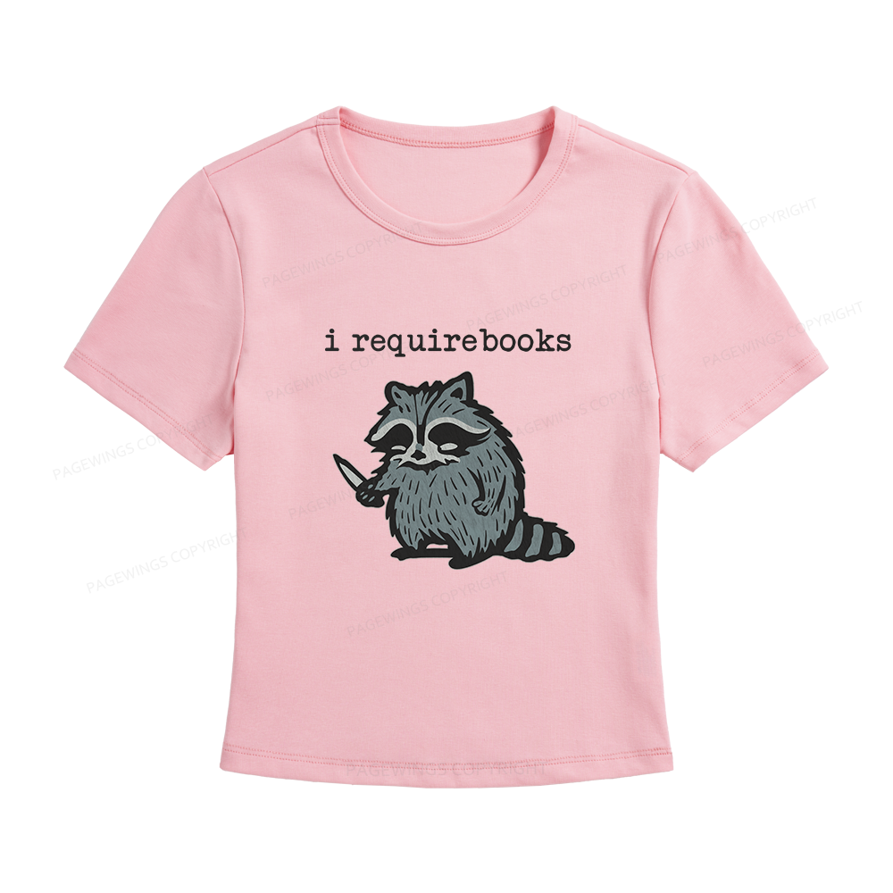 Pagewings I Require Books Women's Baby Tee