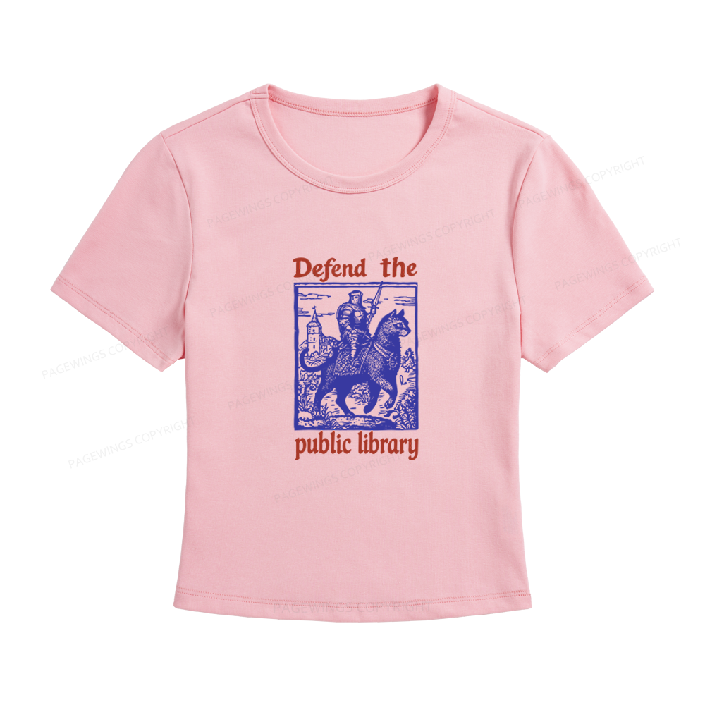 Pagewings Defend the Public Library Women's Baby Tee