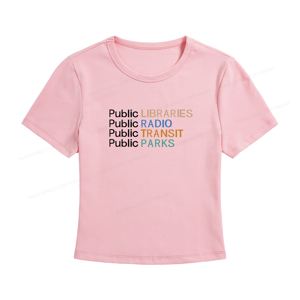 Pagewings Public Libraries Radio Transit Parks Women's Baby Tee