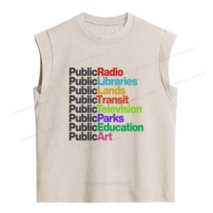 Pagewings Public Libraries Women's Washed Tank Top