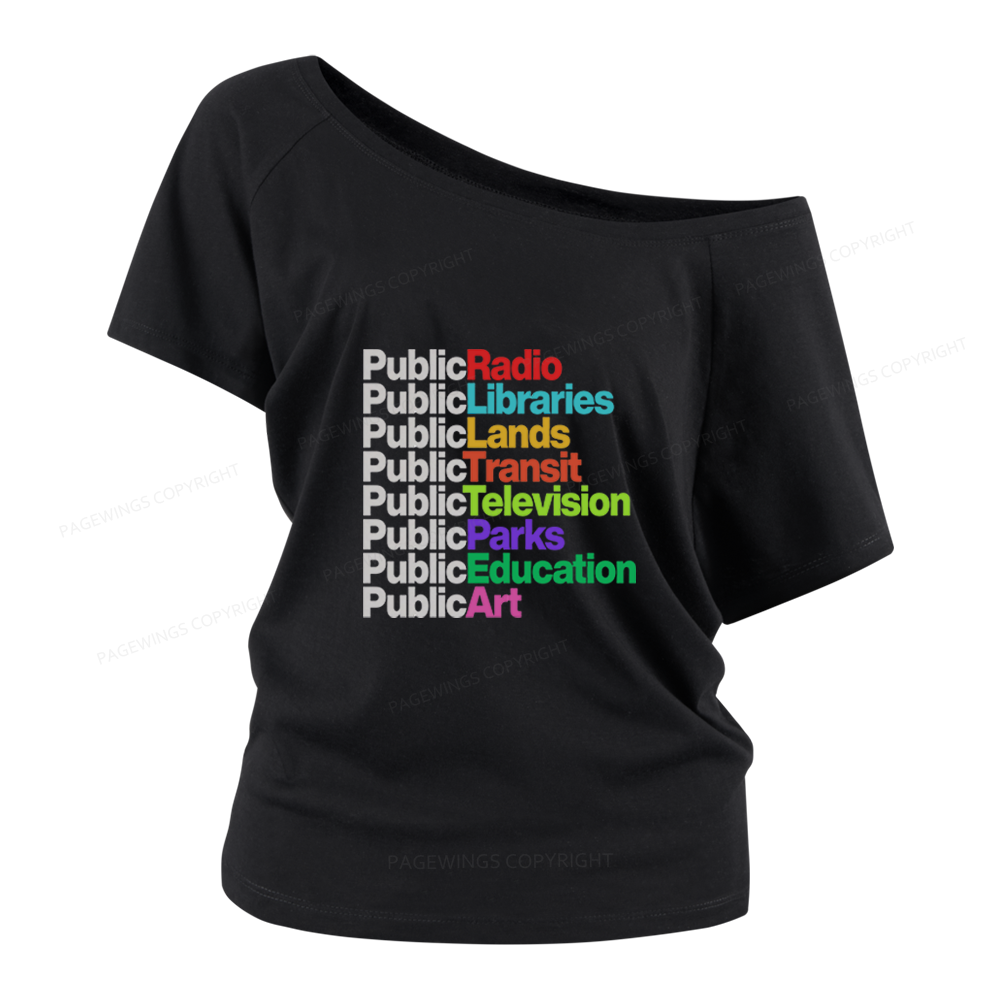 Pagewings Public Libraries Women Off Shoulder T-shirts