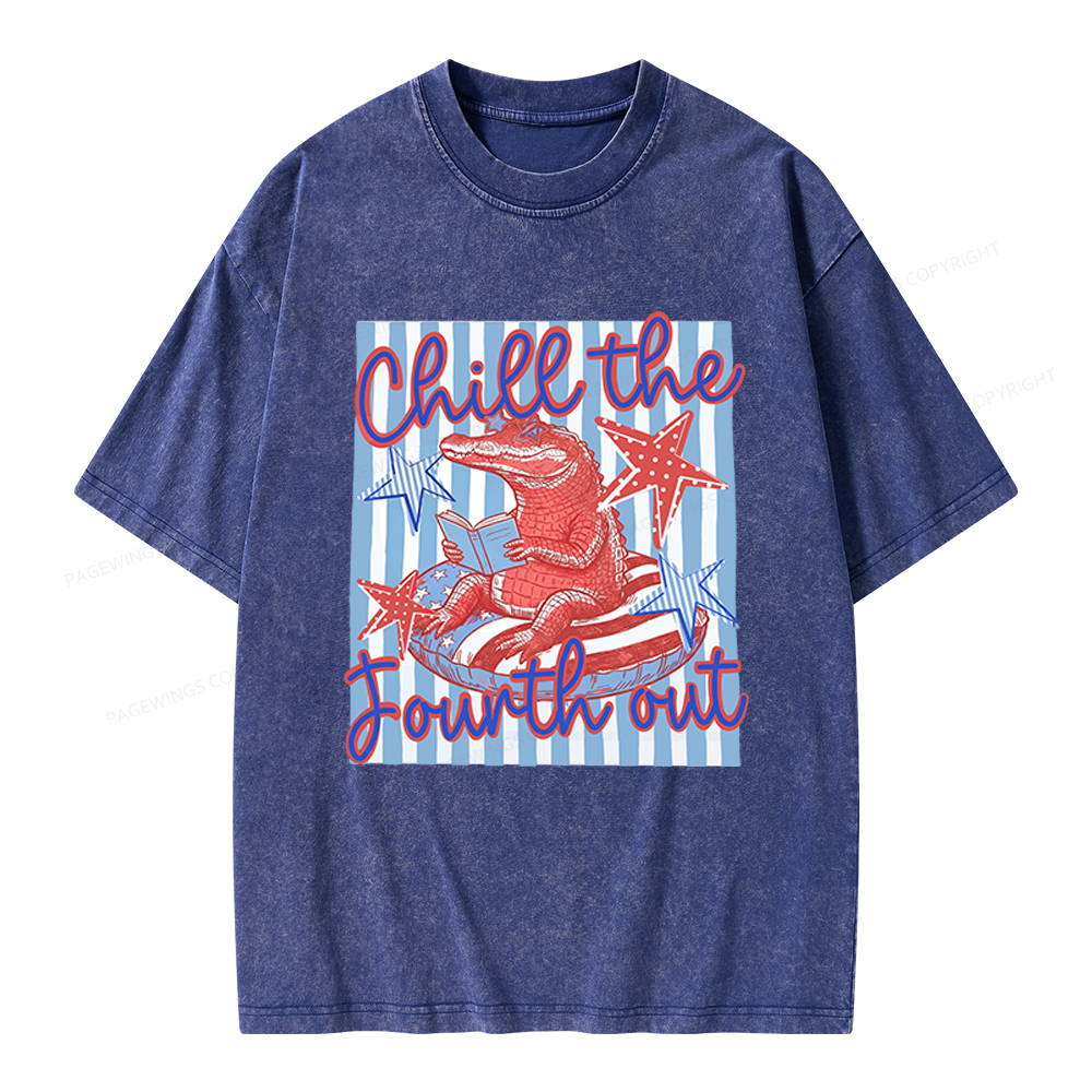 Pagewings Chill The Fourth Out Unisex Washed T-shirt