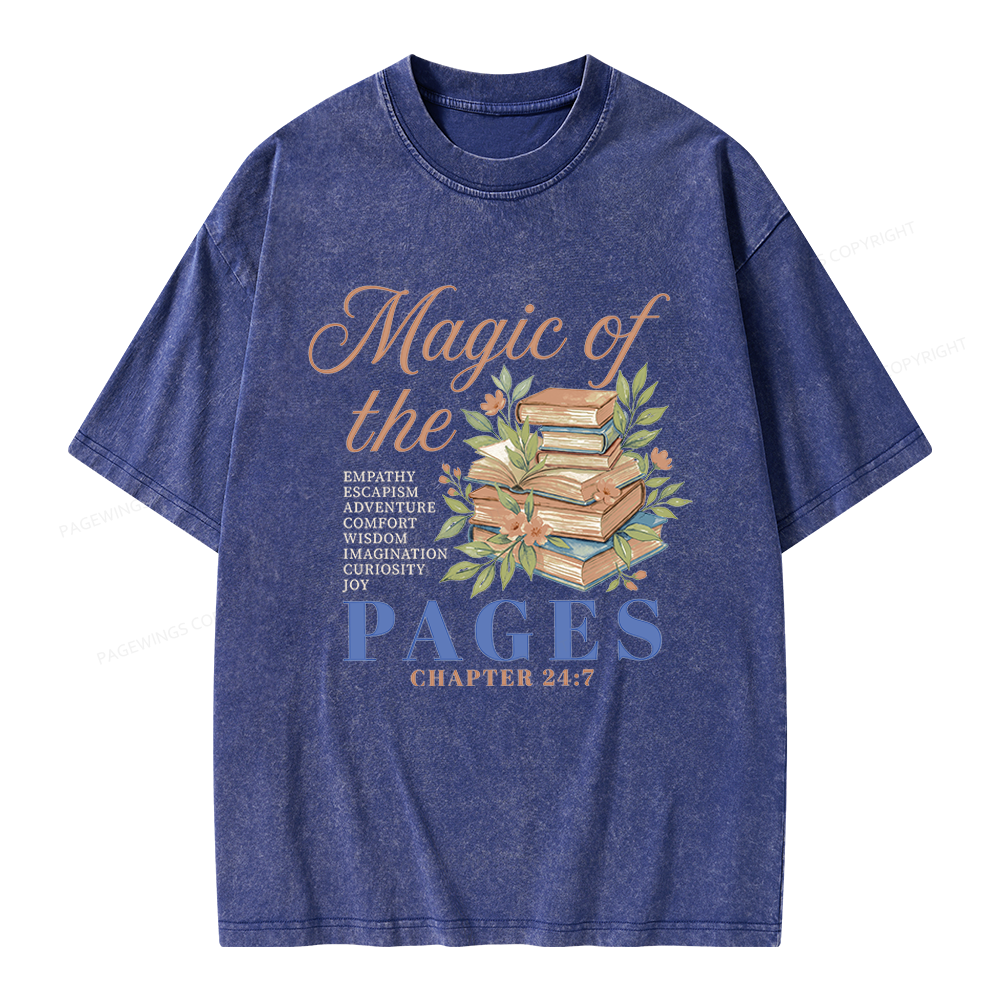 Pagewings Magic Of The Pages Unisex Washed T-shirt
