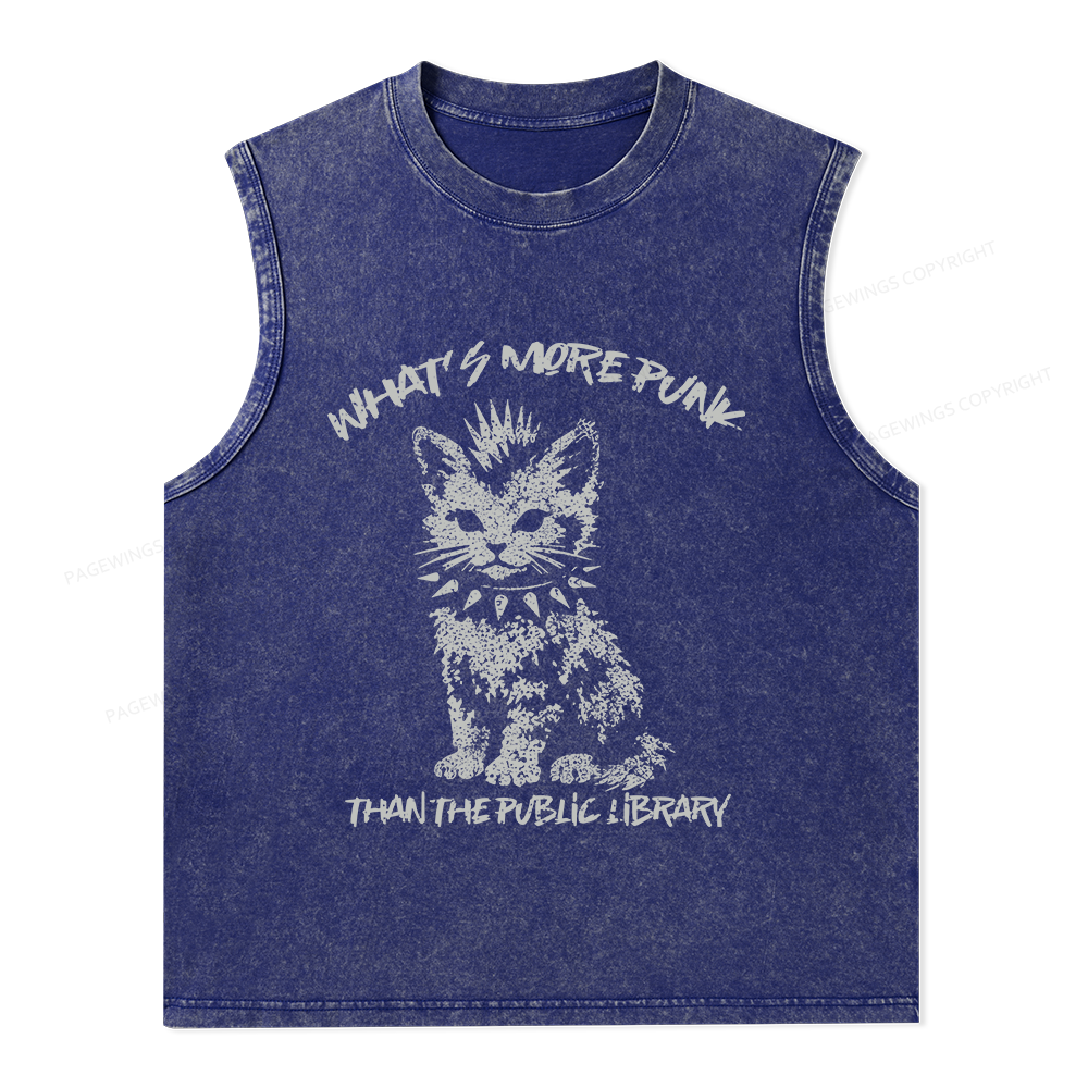 Pagewings What's More Punk Than The Public Library Unisex Washed Tank Top