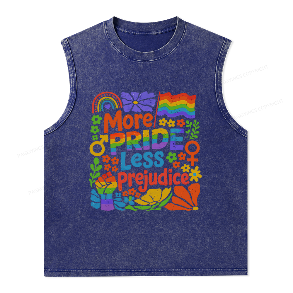 Pagewings More Pride Less Prejudice Unisex Washed Tank Top