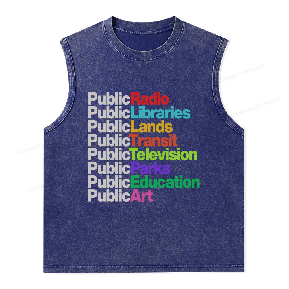 Pagewings Public Libraries Unisex Washed Tank Top