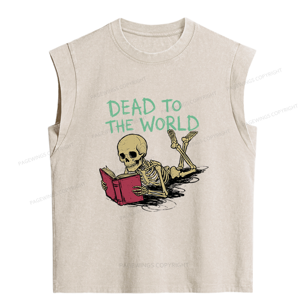 Pagewings Dead To The World Women's Washed Tank Top
