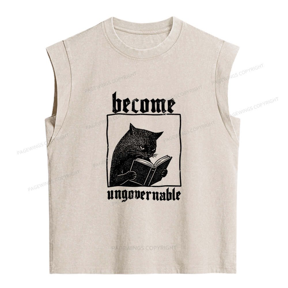 Pagewings Become Ungovernable Women's Washed Tank Top