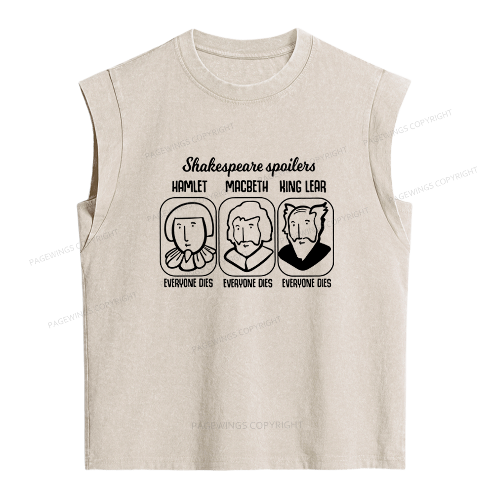 Pagewings Shakespeare Spoilers Women's Washed Tank Top