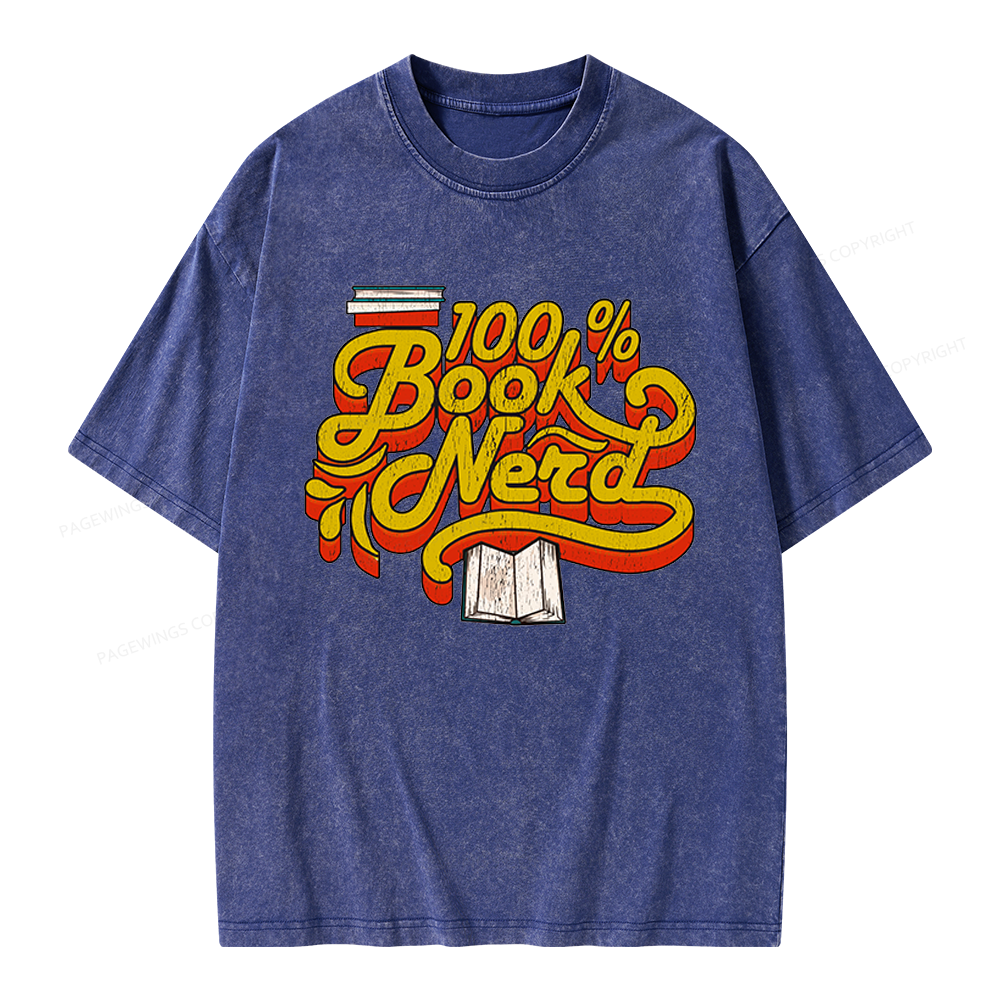 Pagewings Book Nerd Unisex Washed T-shirt