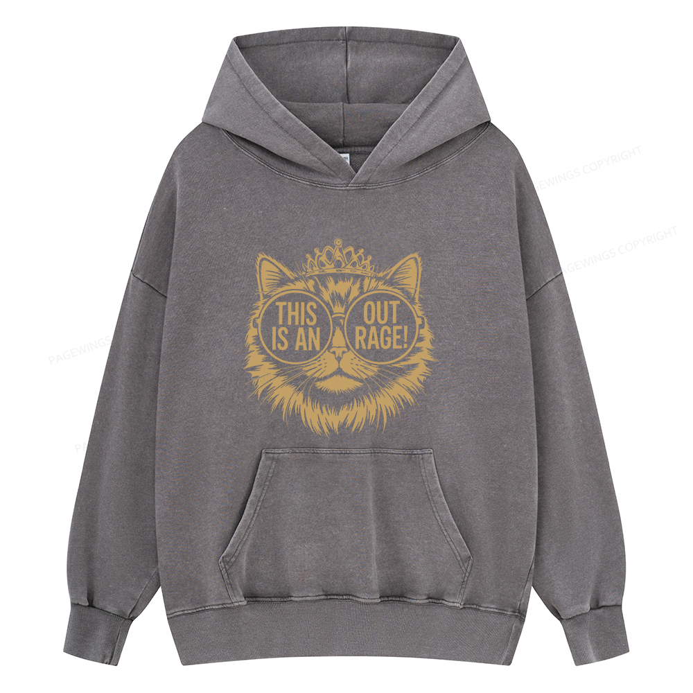Pagewings This Is An Outrage Unisex Washed Hoodie