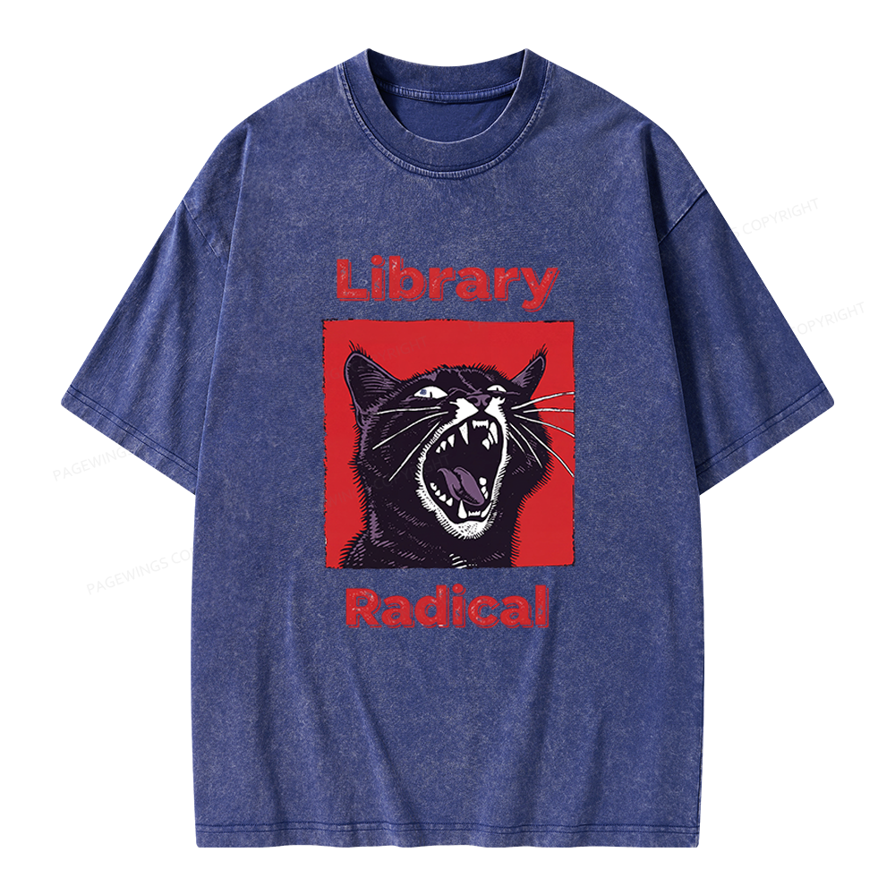 Pagewings Library Radical Unisex Washed T-shirt