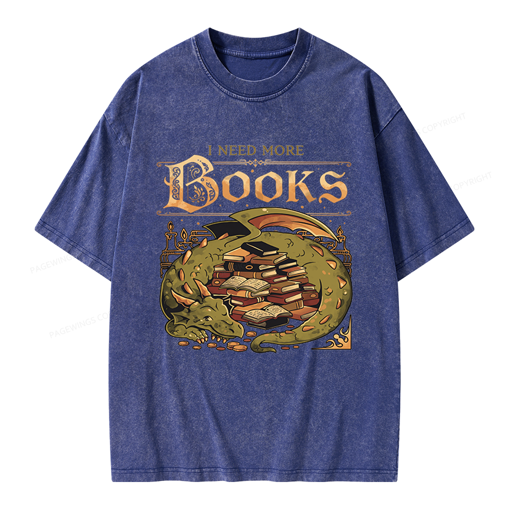 Pagewings I Need More Books Unisex Washed T-shirt