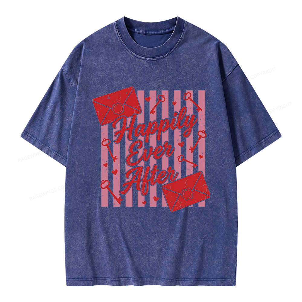 Pagewings Happily Ever After Unisex Washed T-shirt