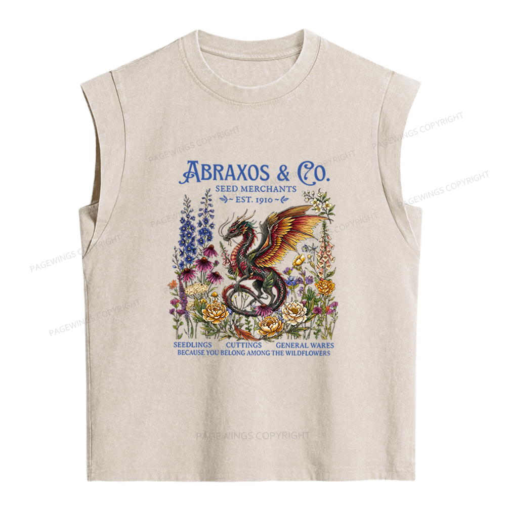 Pagewings Fantasy Books Lover Women's Washed Tank Top
