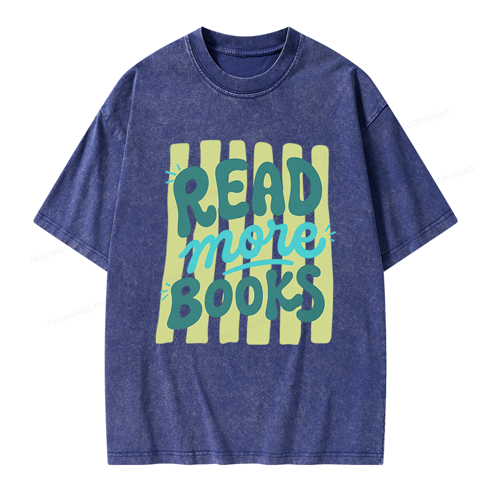 Pagewings Read More Books Unisex Washed T-shirt