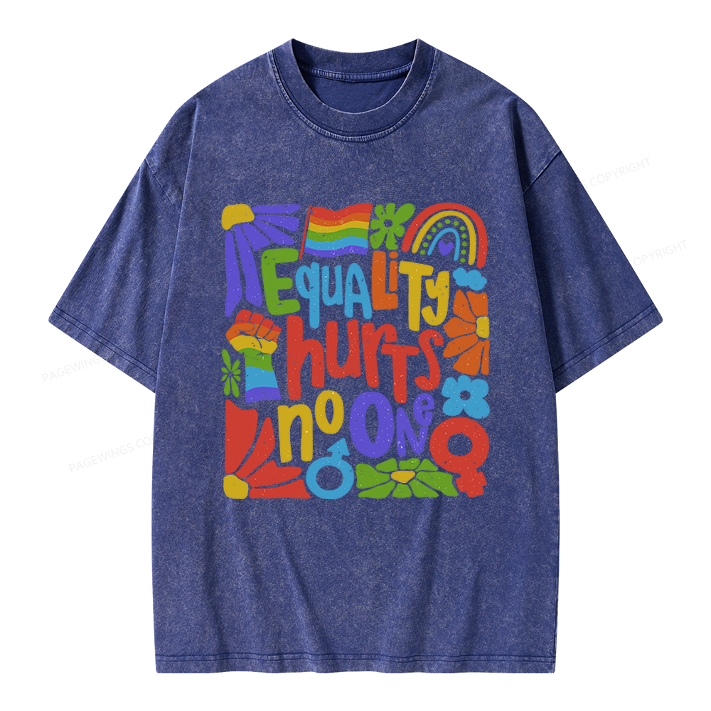 Pagewings Equality Hurts No One Unisex Washed T-shirt