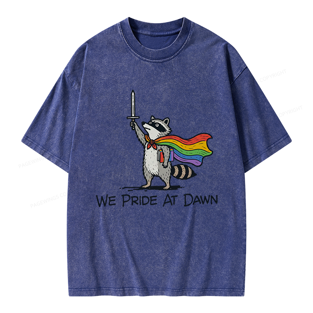 Pagewings We Pride At Dawn Unisex Washed T-shirt